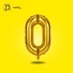 بالونات هيليوم رقم 0 لون ذهبي – حفلات وأعياد ميلاد – مكتبة الدحيحة