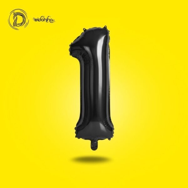 بالونات هيليوم رقم 1 لون اسود من مكتبة الدحيحة
