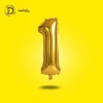 بالونات هيليوم رقم 1 لون جولد من مكتبة الدحيحة