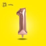بالونات هيليوم رقم 1 لون روز جولد من مكتبة الدحيحة