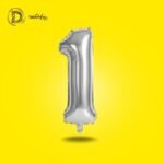 بالونات هيليوم رقم 1 لون فضي من مكتبة الدحيحة