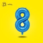 بالونات هيليوم رقم 8 بلون أزرق مبهج، مناسبة لحفلات الأولاد والمناسبات الشبابية، بخامة ممتازة ومتانة عالية تحافظ على شكل البالون.