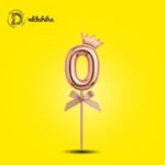 رقم 0 بلاستيك بتاج روز جولد لتزيين التورتة والمناسبات | مكتبة الدحيحة