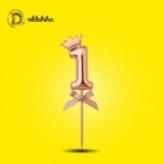 رقم 0 بلاستيك بتاج روز جولد لتزيين التورتة والمناسبات | مكتبة الدحيحة