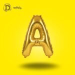 بالون هيليوم حرف A لون جولد – زينة حفلات وأعياد ميلاد – مكتبة الدحيحة