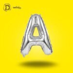 بالون هيليوم حرف A لون سيلفر – ديكور أنيق للحفلات والمناسبات – مكتبة الدحيحة