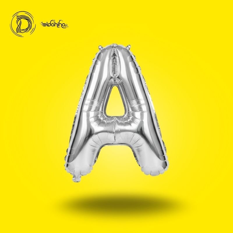 بالون هيليوم حرف A لون سيلفر – ديكور أنيق للحفلات والمناسبات – مكتبة الدحيحة