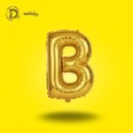 بالون هيليوم حرف B لون جولد – زينة حفلات وأعياد ميلاد – مكتبة الدحيحة