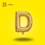 بالون هيليوم حرف D لون جولد – زينة حفلات وأعياد ميلاد – مكتبة الدحيحة