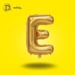 بالون هيليوم حرف E لون جولد – زينة حفلات وأعياد ميلاد – مكتبة الدحيحة