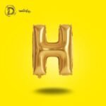 بالون هيليوم حرف H لون جولد – زينة حفلات وأعياد ميلاد – مكتبة الدحيحة
