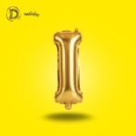 بالون هيليوم حرف I لون جولد – زينة حفلات وأعياد ميلاد – مكتبة الدحيحة