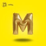 بالون هيليوم حرف M لون جولد – زينة حفلات وأعياد ميلاد – مكتبة الدحيحة