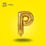 بالون هيليوم حرف P لون جولد – زينة حفلات وأعياد ميلاد – مكتبة الدحيحة