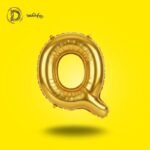 بالون هيليوم حرف Q لون جولد – زينة حفلات وأعياد ميلاد – مكتبة الدحيحة