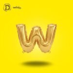 بالون هيليوم حرف W لون جولد – زينة حفلات وأعياد ميلاد – مكتبة الدحيحة