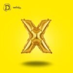 بالون هيليوم حرف X لون جولد – زينة حفلات وأعياد ميلاد – مكتبة الدحيحة