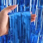 ستارة فويل زرقاء لتزيين الحفلات والخلفيات التصويرية – Blue Tinsel Curtain Backdrop Foil Fringe Decoration