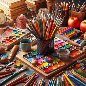 مجموعة ألوان تلوين وأقلام رسم خشب ومائية لجميع الأعمار والفنانين | مكتبة الدحيحة