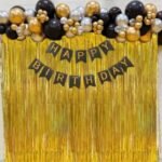 ستارة فويل جولد لتزيين الحفلات والخلفيات التصويرية – Gold Tinsel Curtain Backdrop Foil Fringe Decoration