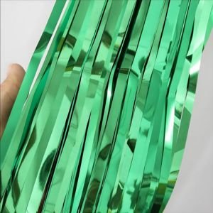 ستارة فويل أخضر لتزيين الحفلات والخلفيات التصويرية – Green Tinsel Curtain Backdrop Foil Fringe Decoration