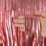 ستارة فويل روز جولد لتزيين الحفلات والخلفيات التصويرية – Rose Gold Tinsel Curtain Backdrop Foil Fringe Decoration