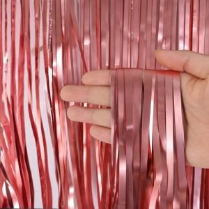 ستارة فويل روز جولد لتزيين الحفلات والخلفيات التصويرية – Rose Gold Tinsel Curtain Backdrop Foil Fringe Decoration