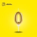 شمع أعياد الميلاد رقم 0 ذهبي لزينة الحفلات