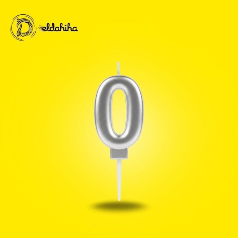 شمع أعياد الميلاد رقم 0 فضي راقي