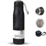 زجاجة مياه حرارية ستانلس ستيل سبورت سوداء عازلة للحرارة Vacuum Insulated Bottle